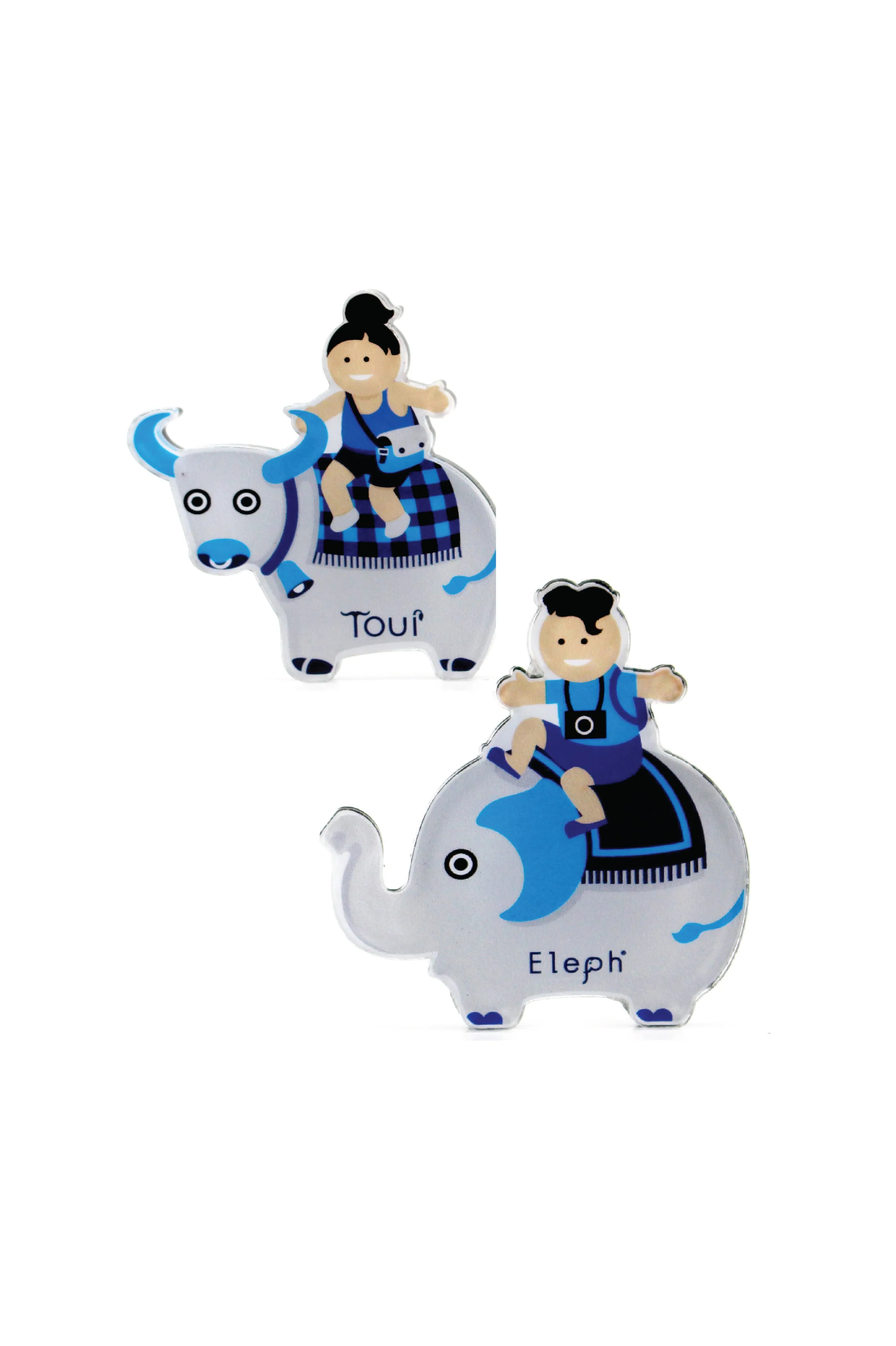 ELEPH POSTCARD WITH MAGNETS : Blue