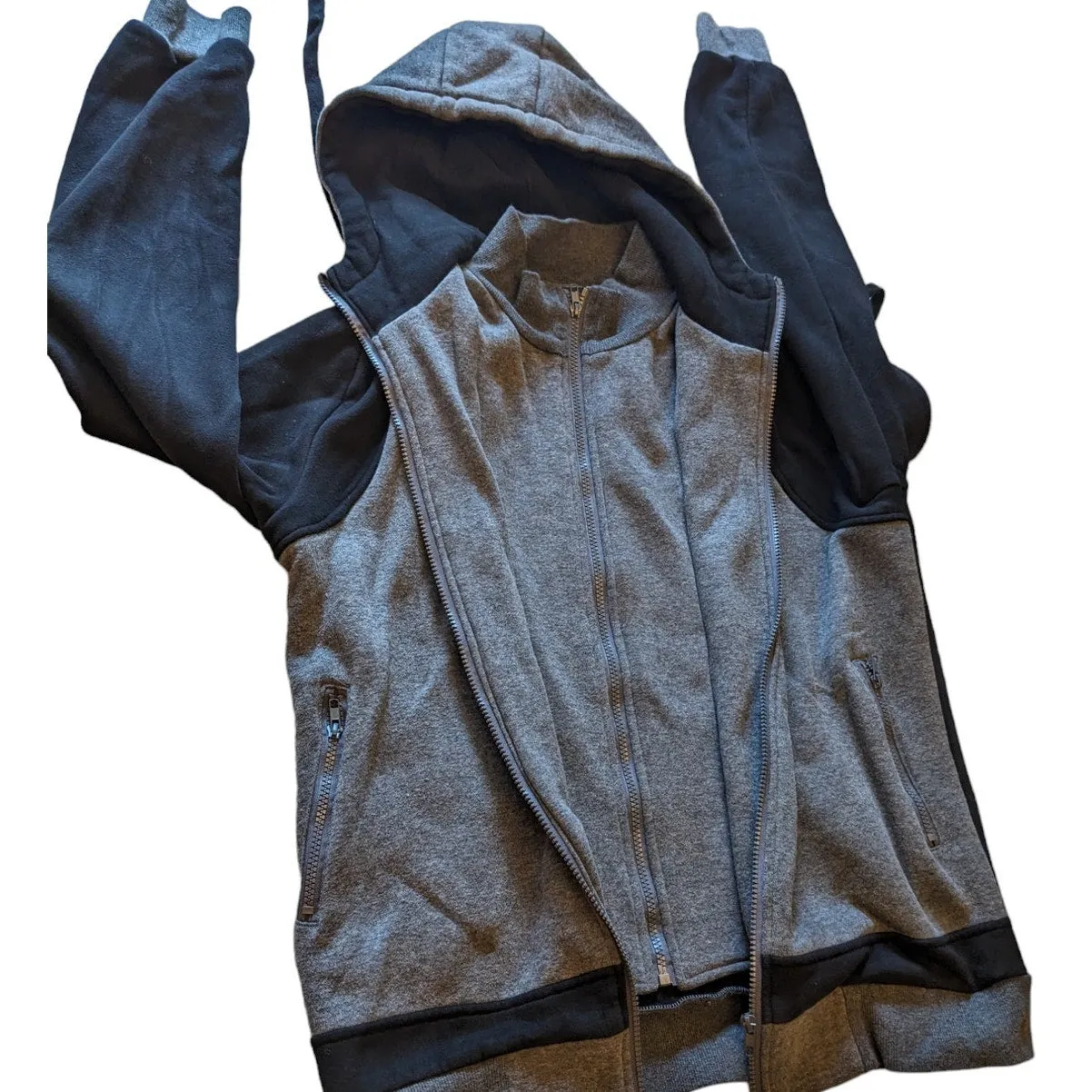 Hemoon Hoodie Sweatshirt Womens Large Men Medium Zip Streetwear Kangaroo Pockets