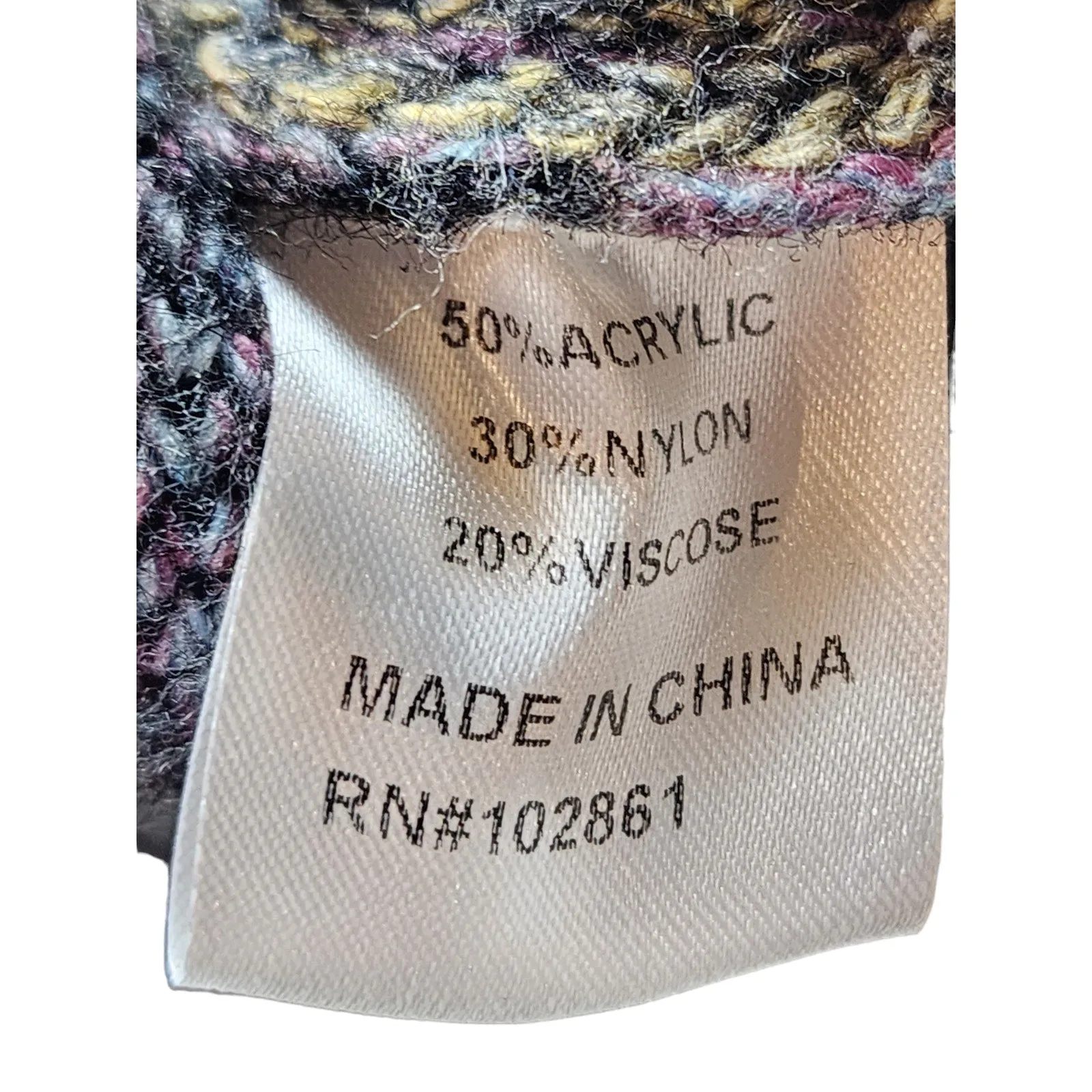 Paris Hues Cardigan Sweater Women Large Fair Isle Colorful Knit Boho Chic V Neck