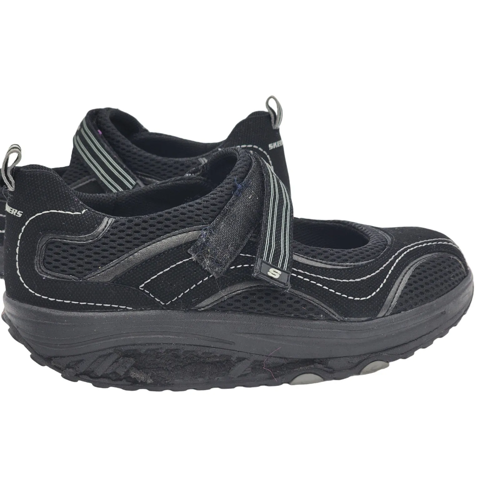Skechers Shape Ups Shoes Womens 9.5 Walking Black Comfort Fit Arch Support 11807