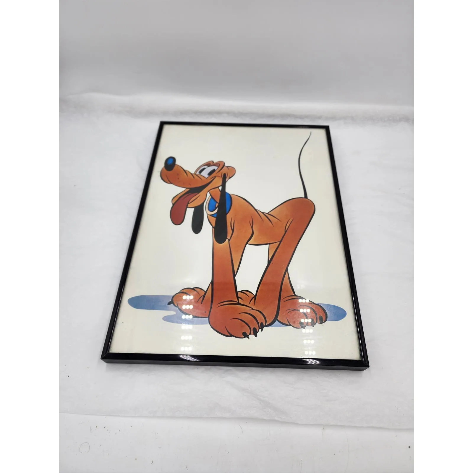 Vintage Disney Pluto Poster Print Framed Art Animation Cartoon Wall Hang 15x11